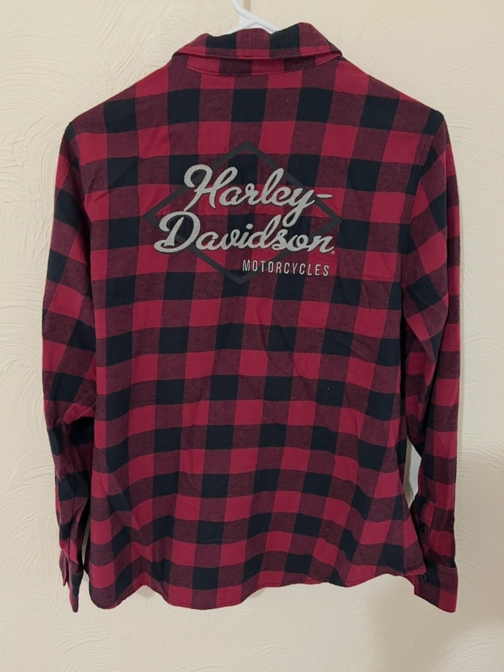 Harley-Davidson Red & Black Check Button-Down Flannel Shirt